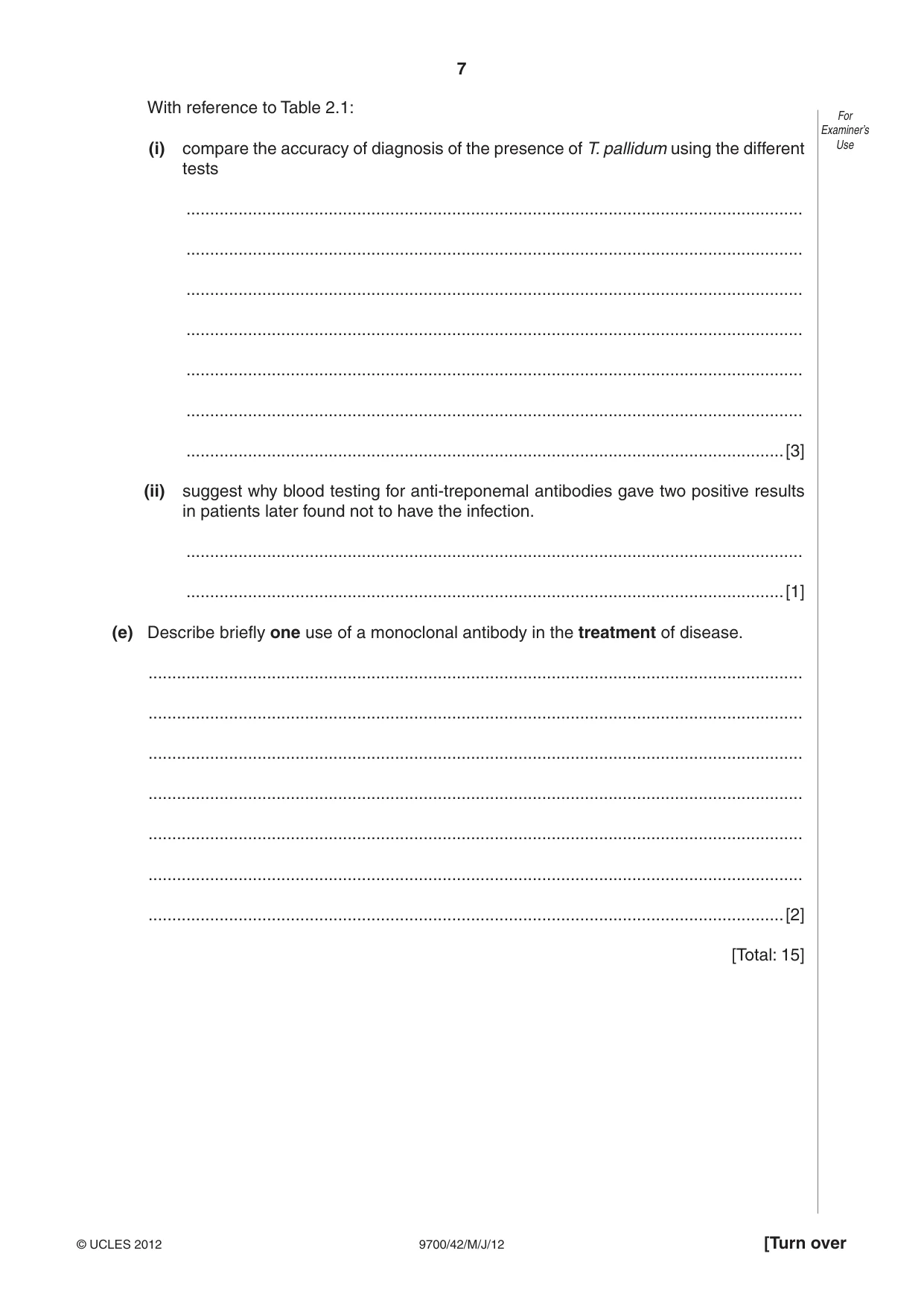 Cambridge A Level Biology 9700 2012 May/June Paper 4 · Variant 2 question paper, page 7 of 28