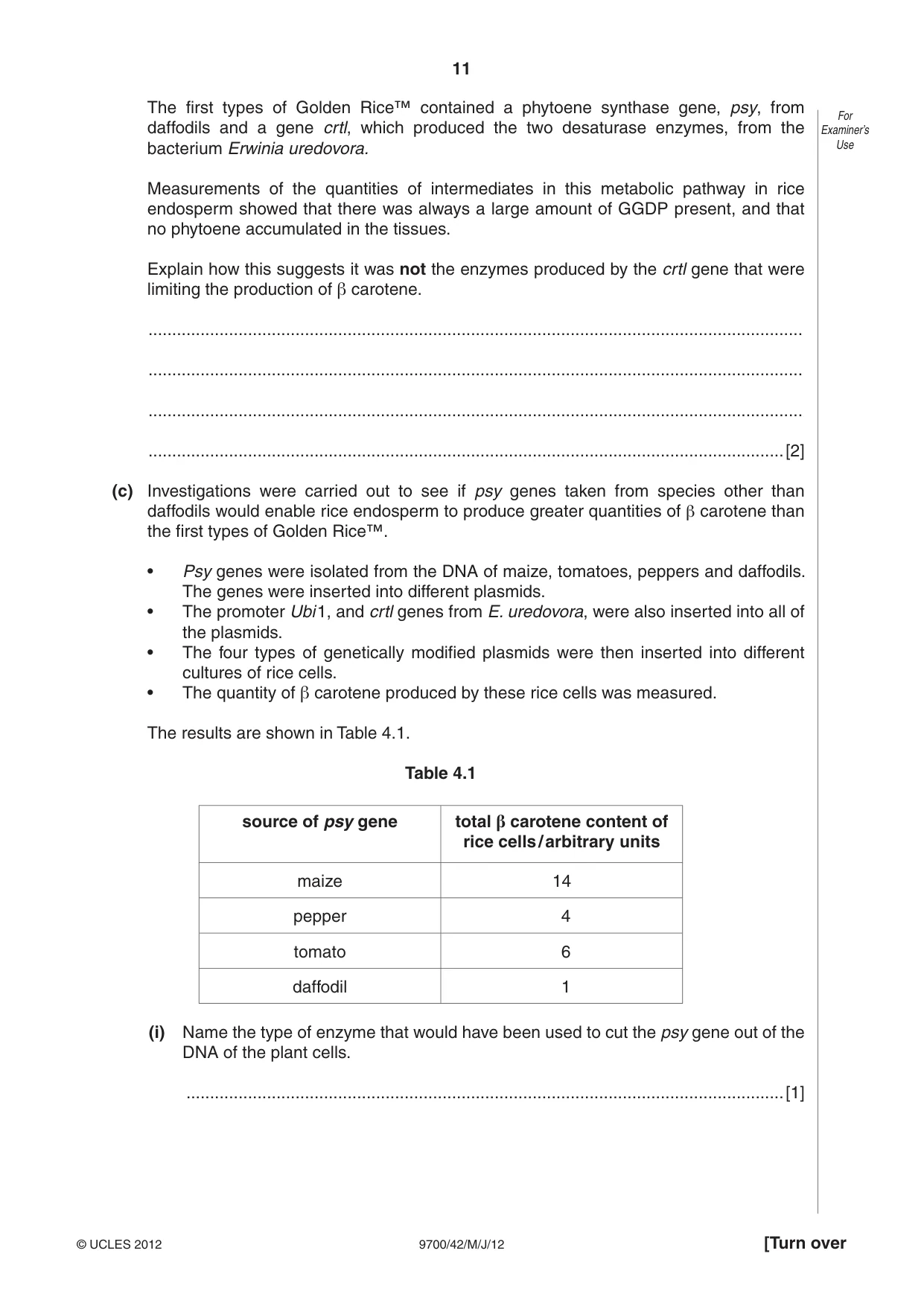 Cambridge A Level Biology 9700 2012 May/June Paper 4 · Variant 2 question paper, page 11 of 28