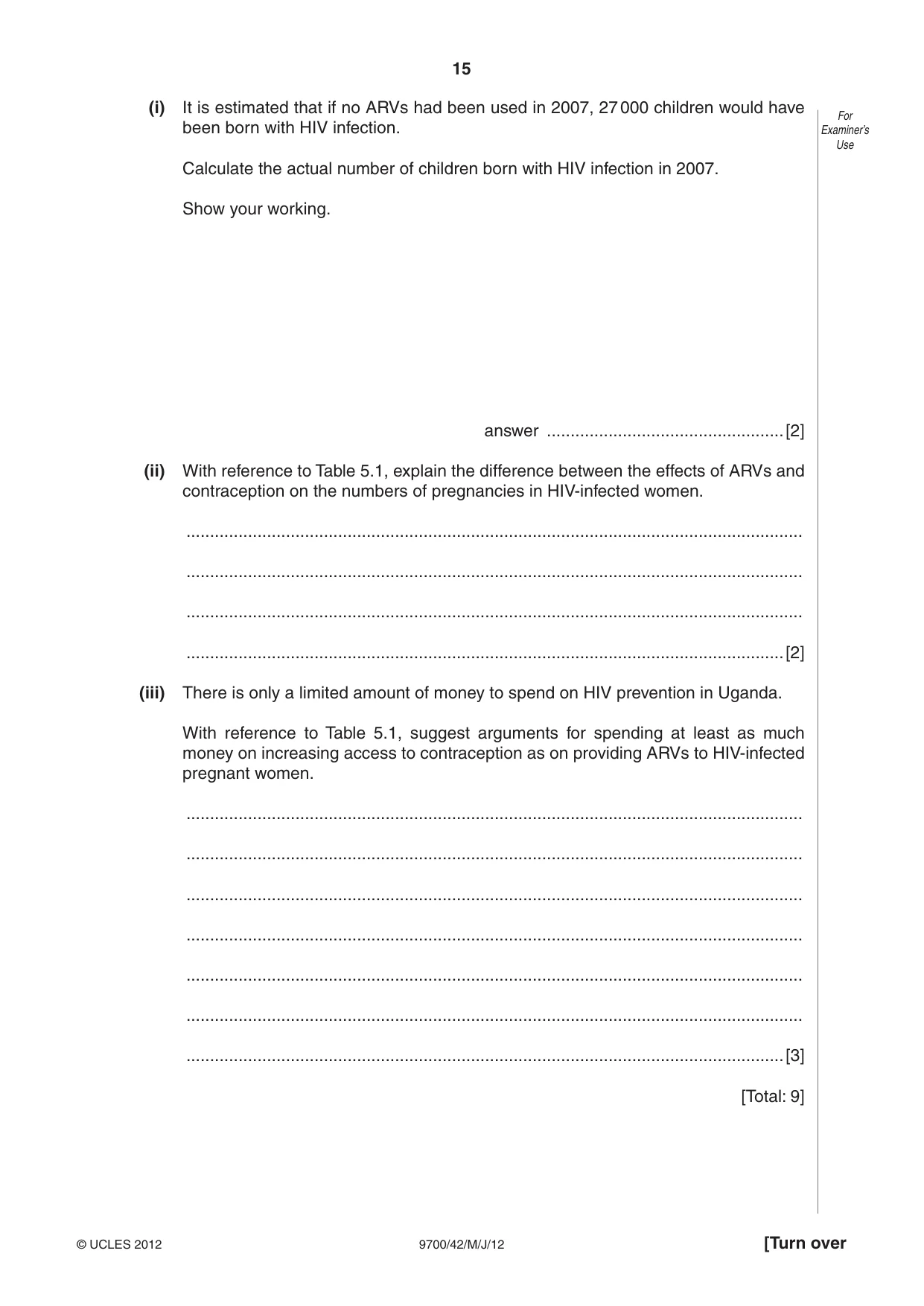 Cambridge A Level Biology 9700 2012 May/June Paper 4 · Variant 2 question paper, page 15 of 28