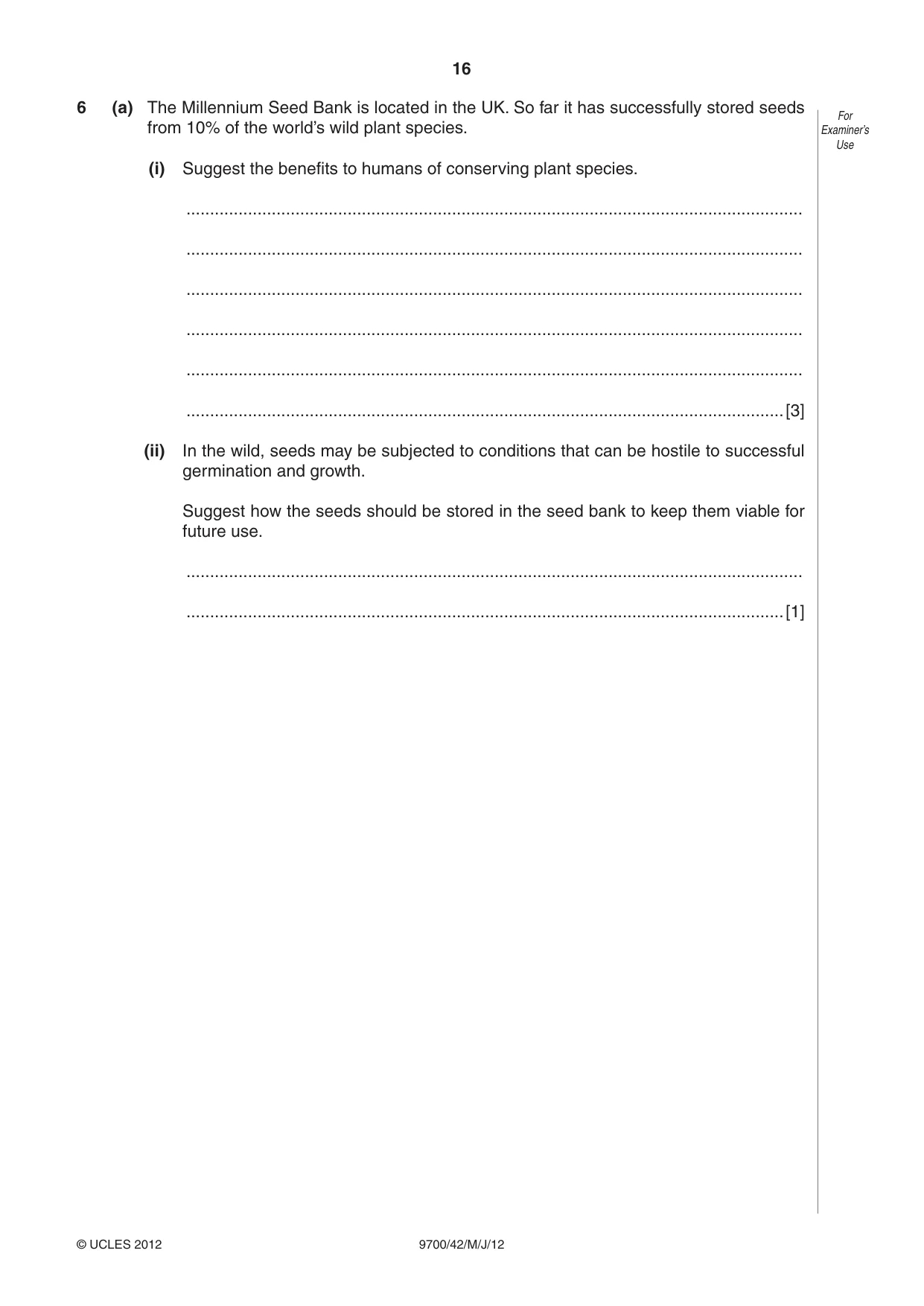 Cambridge A Level Biology 9700 2012 May/June Paper 4 · Variant 2 question paper, page 16 of 28