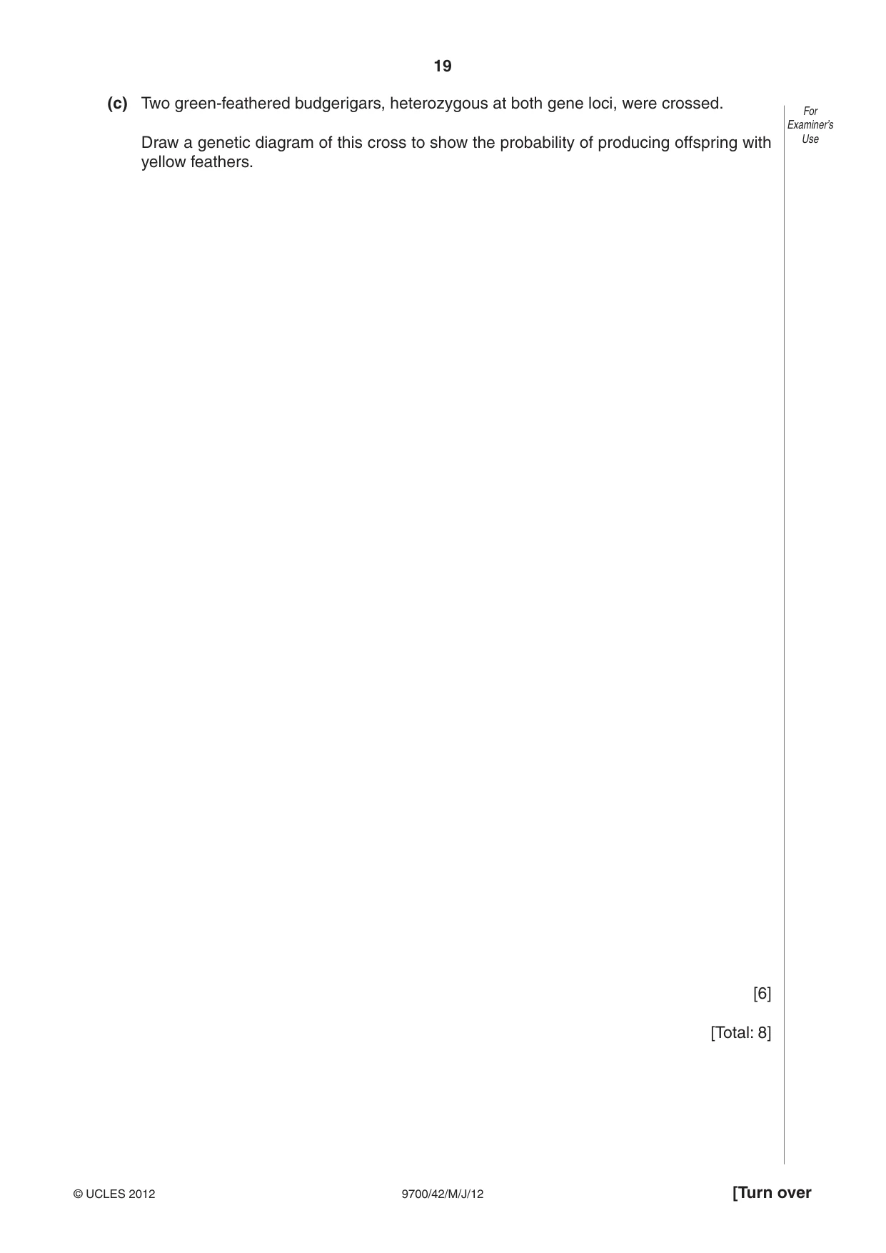 Cambridge A Level Biology 9700 2012 May/June Paper 4 · Variant 2 question paper, page 19 of 28