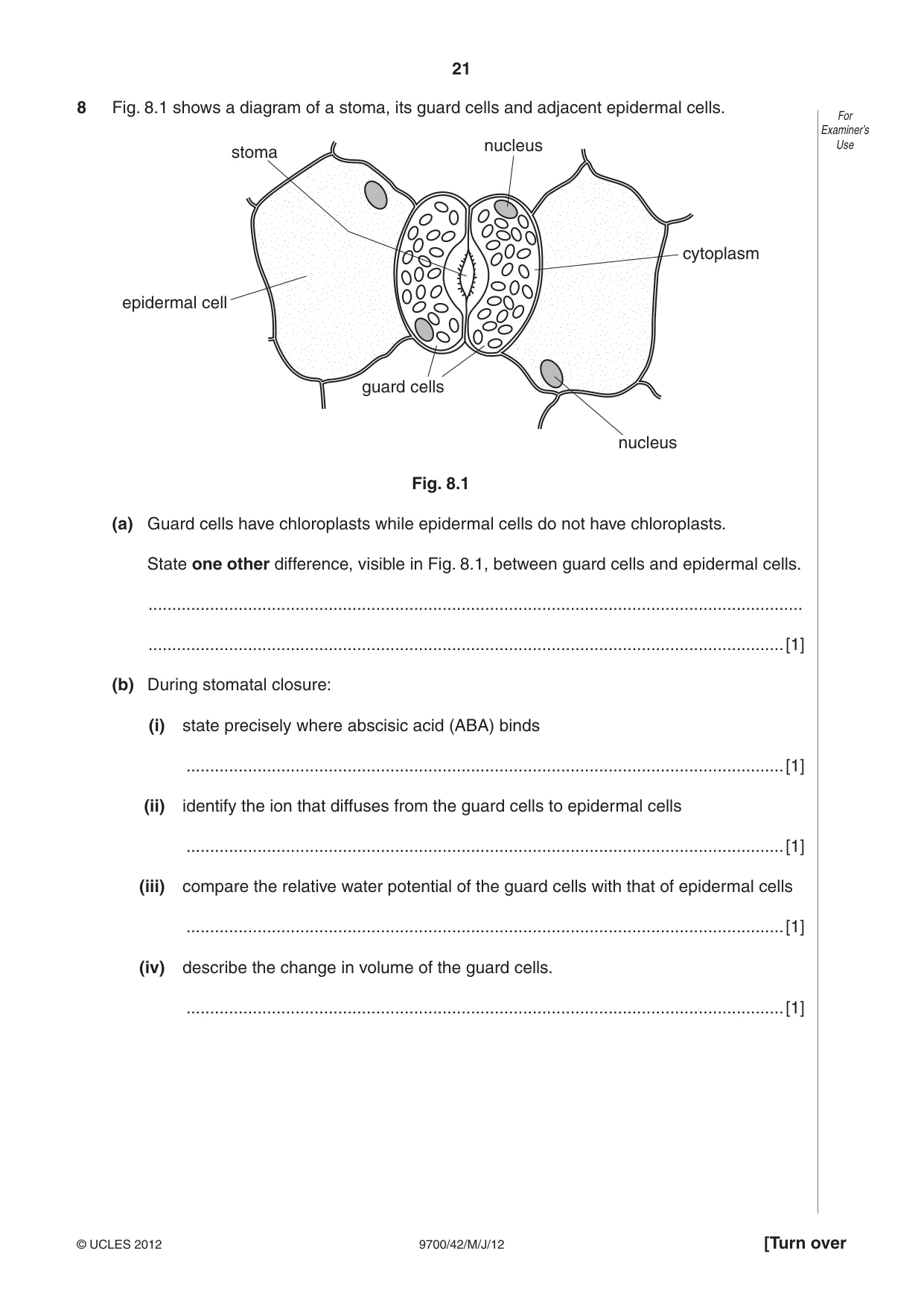 Cambridge A Level Biology 9700 2012 May/June Paper 4 · Variant 2 question paper, page 21 of 28