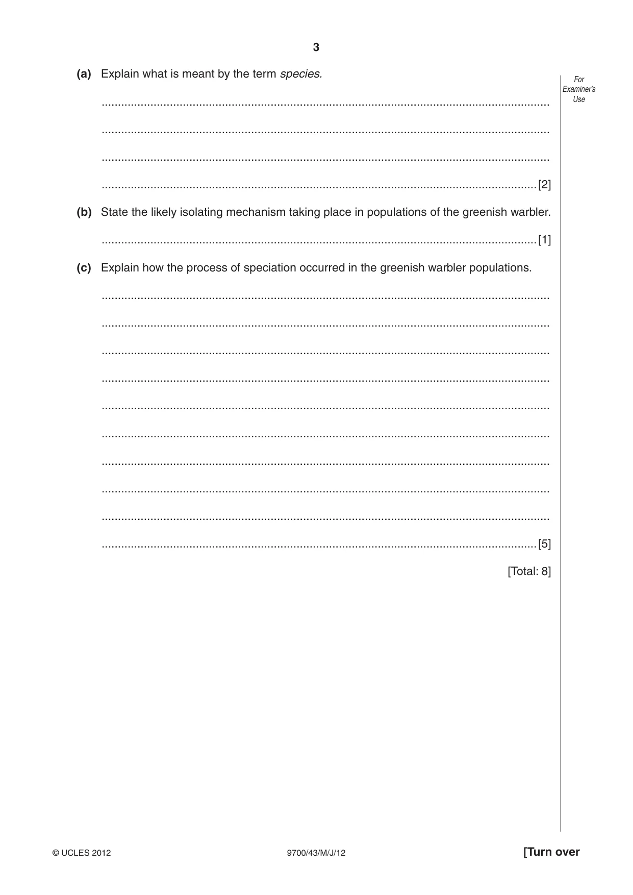 Cambridge A Level Biology 9700 2012 May/June Paper 4 · Variant 3 question paper, page 3 of 28