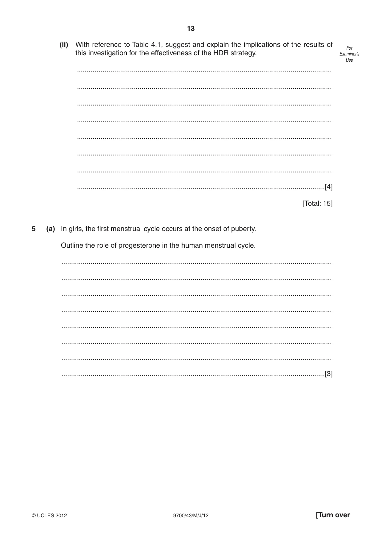Cambridge A Level Biology 9700 2012 May/June Paper 4 · Variant 3 question paper, page 13 of 28