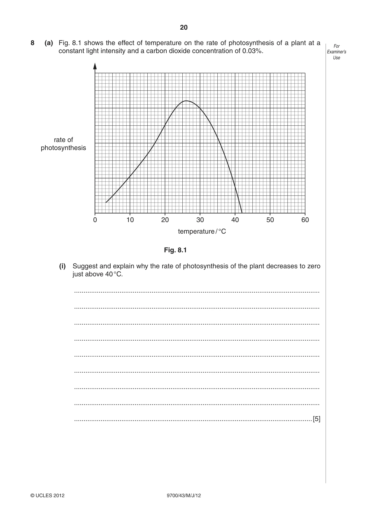 Cambridge A Level Biology 9700 2012 May/June Paper 4 · Variant 3 question paper, page 20 of 28
