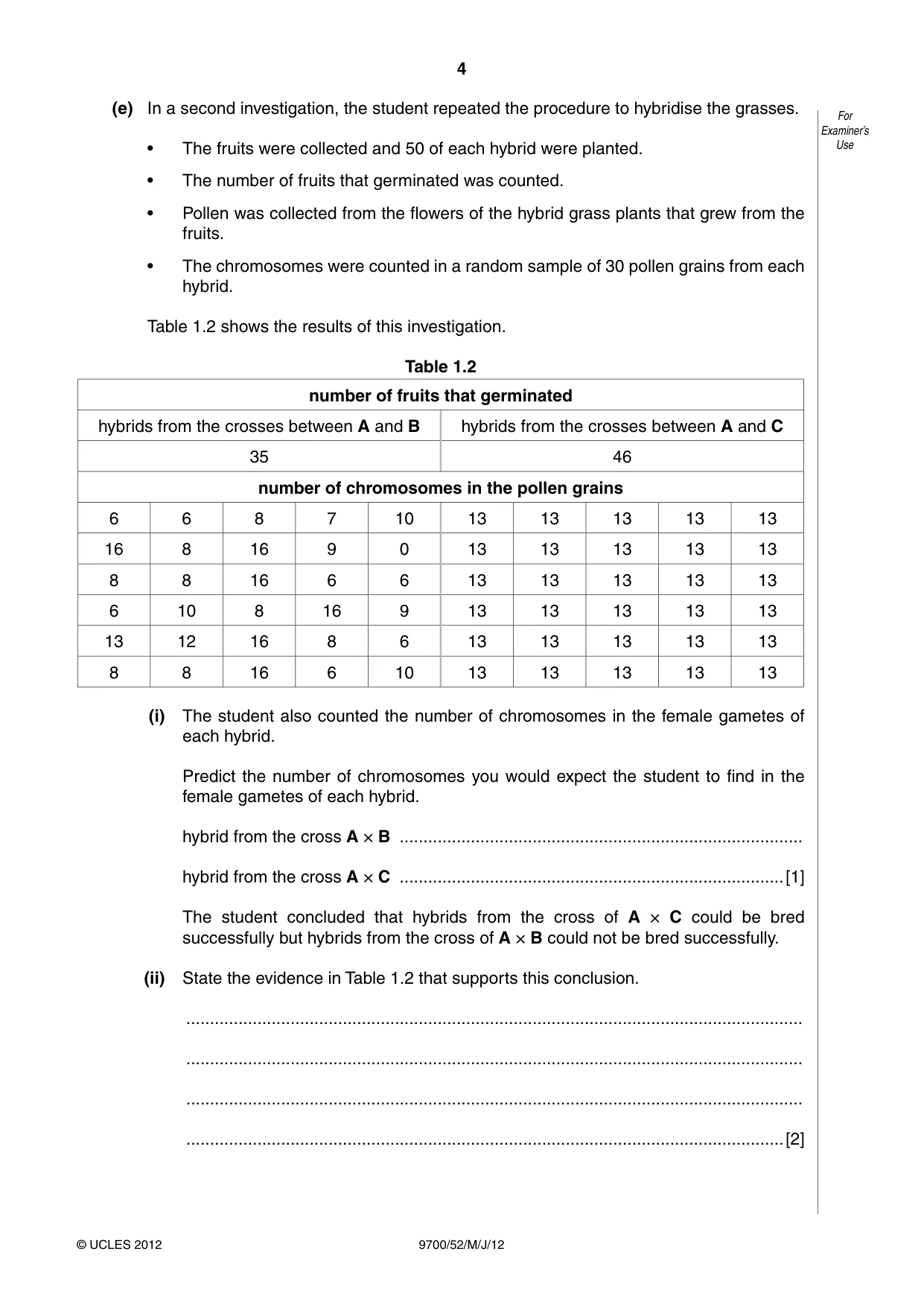 Cambridge A Level Biology 9700 2012 May/June Paper 5 · Variant 2 question paper, page 4 of 8
