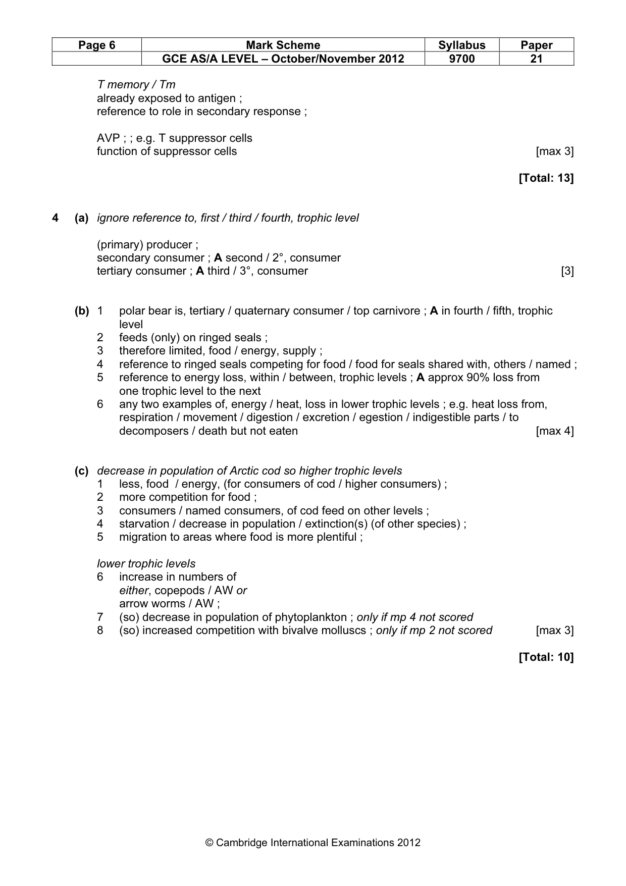 Mark scheme, page 6 of 7