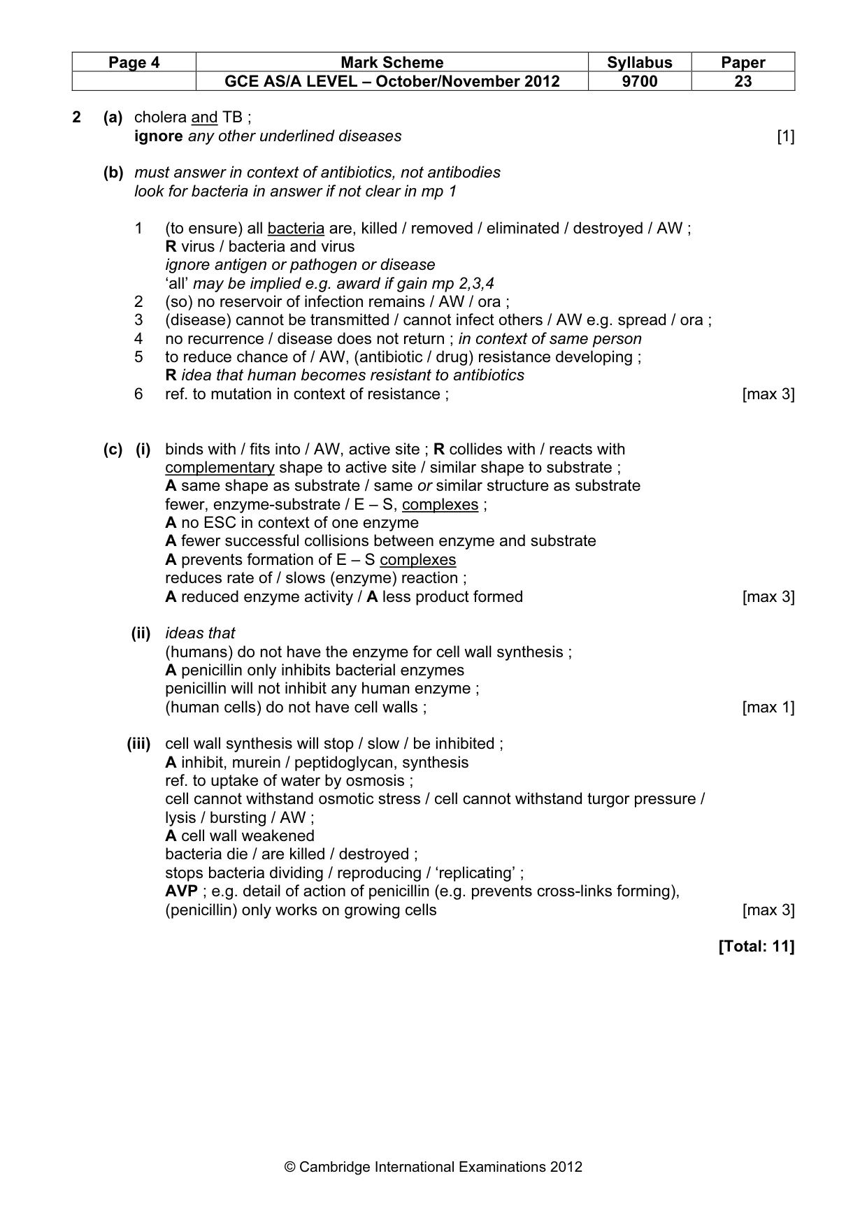 Mark scheme, page 4 of 8
