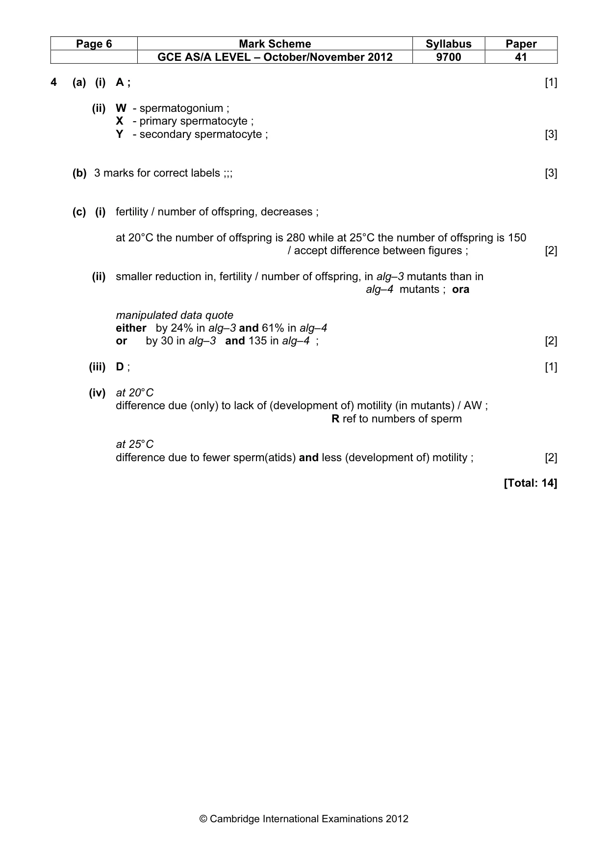 Mark scheme, page 6 of 12