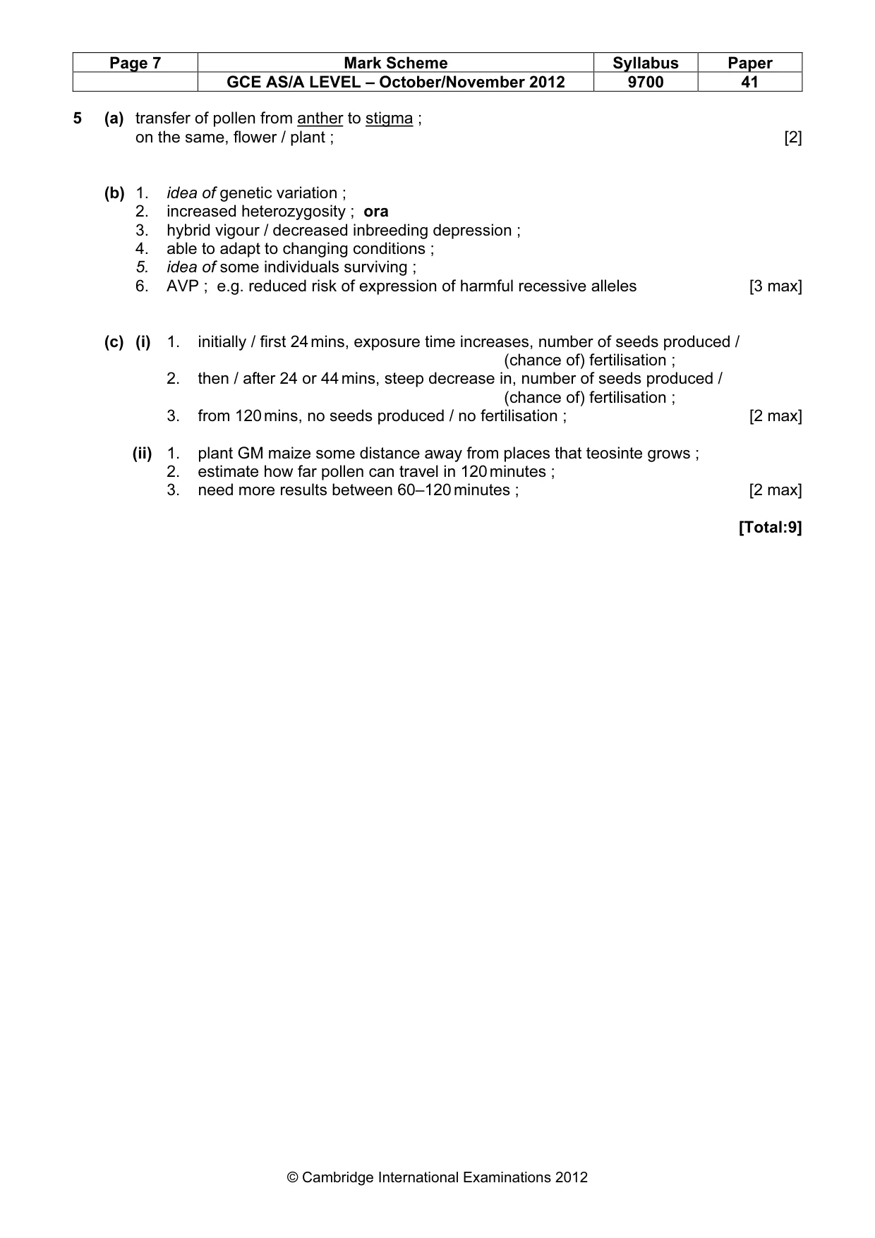 Mark scheme, page 7 of 12