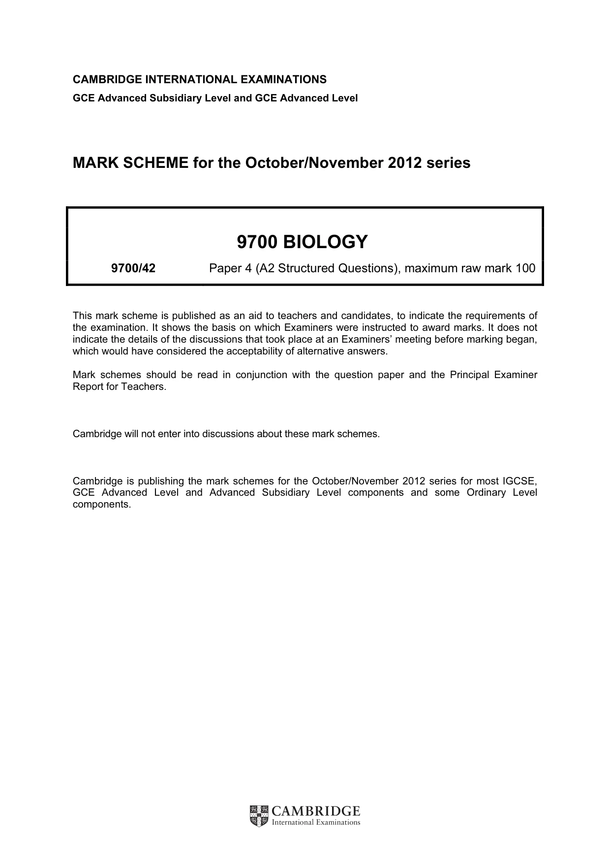 Mark scheme, page 1 of 12