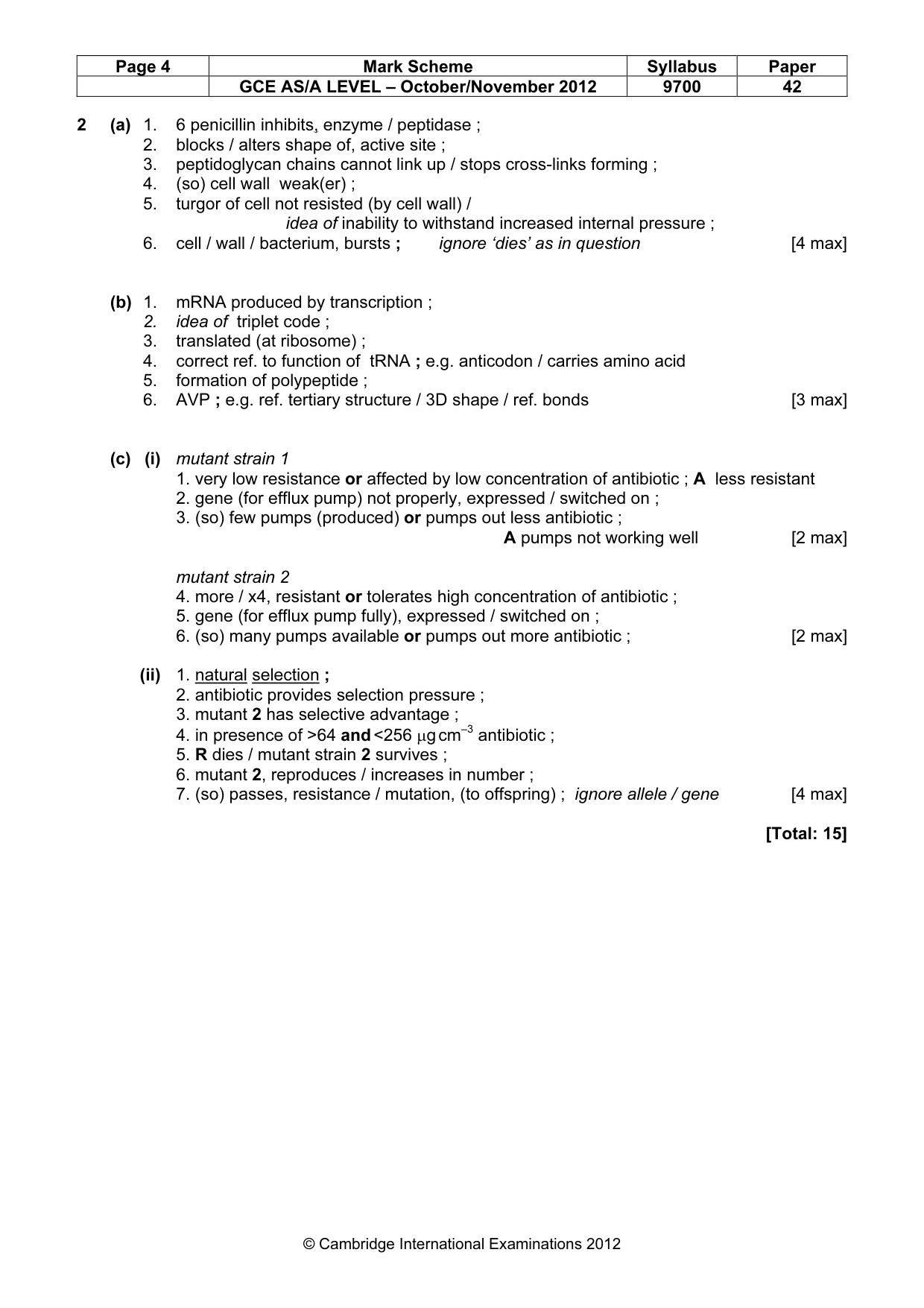 Mark scheme, page 4 of 12