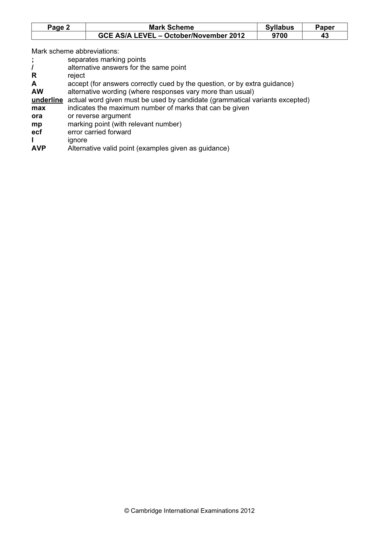 Mark scheme, page 2 of 10