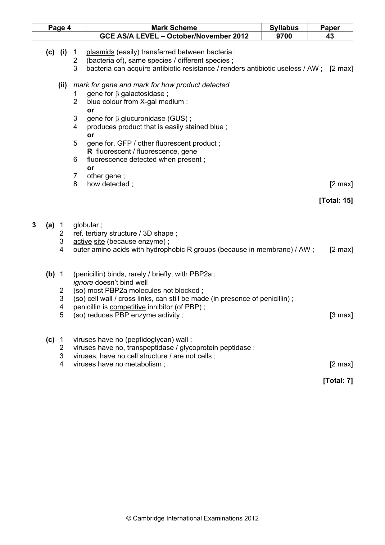 Mark scheme, page 4 of 10