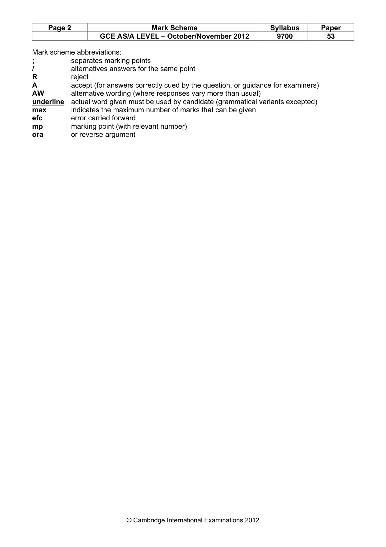 Mark scheme, page 2 of 8