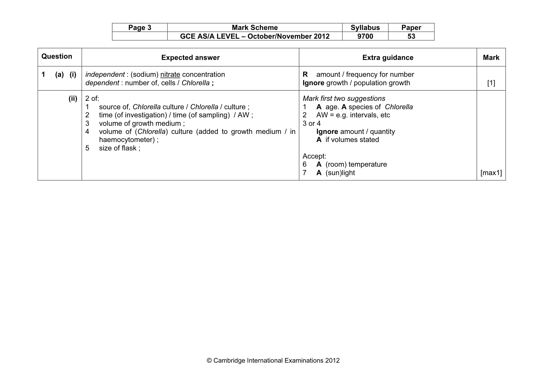 Mark scheme, page 3 of 8