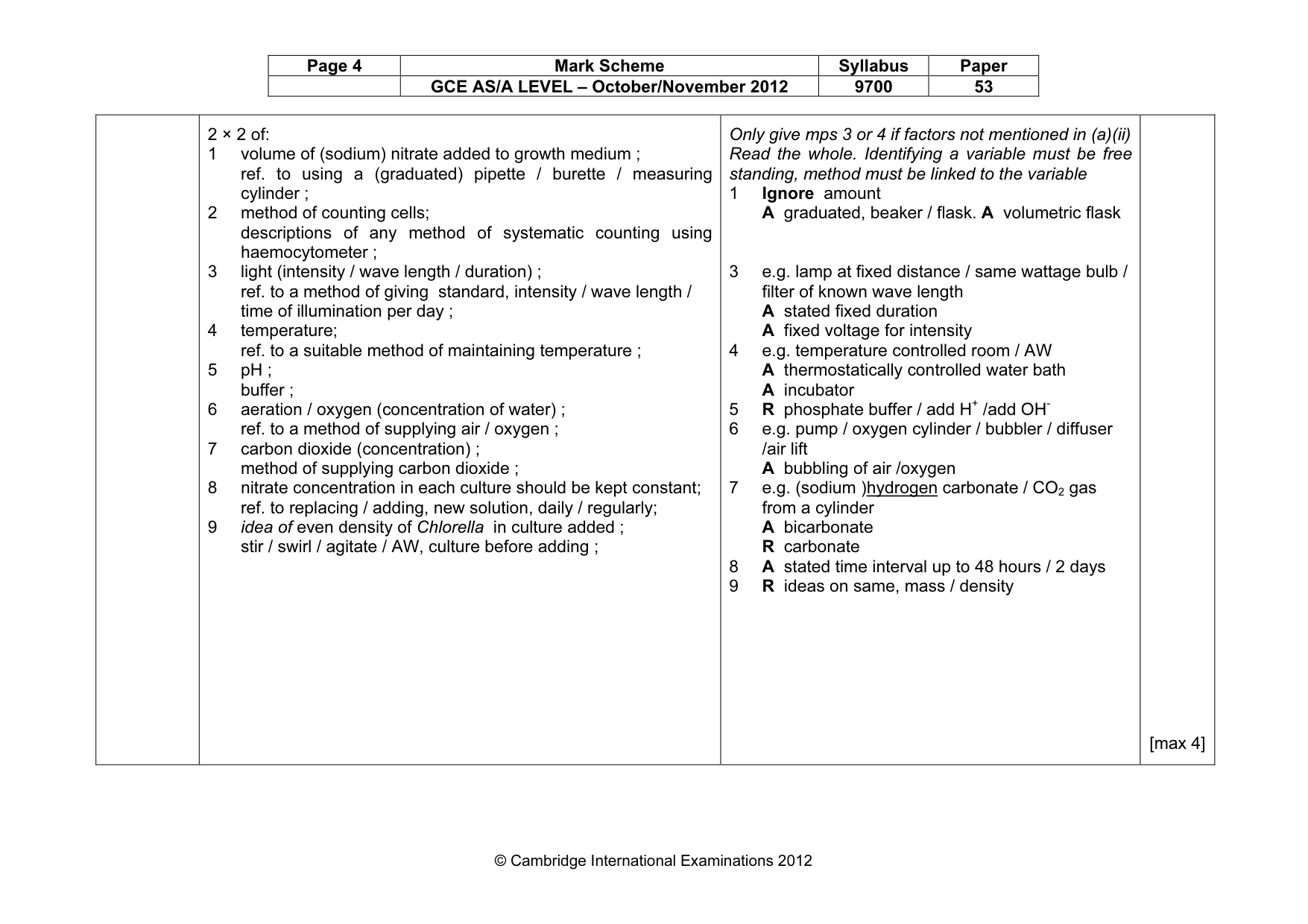 Mark scheme, page 4 of 8