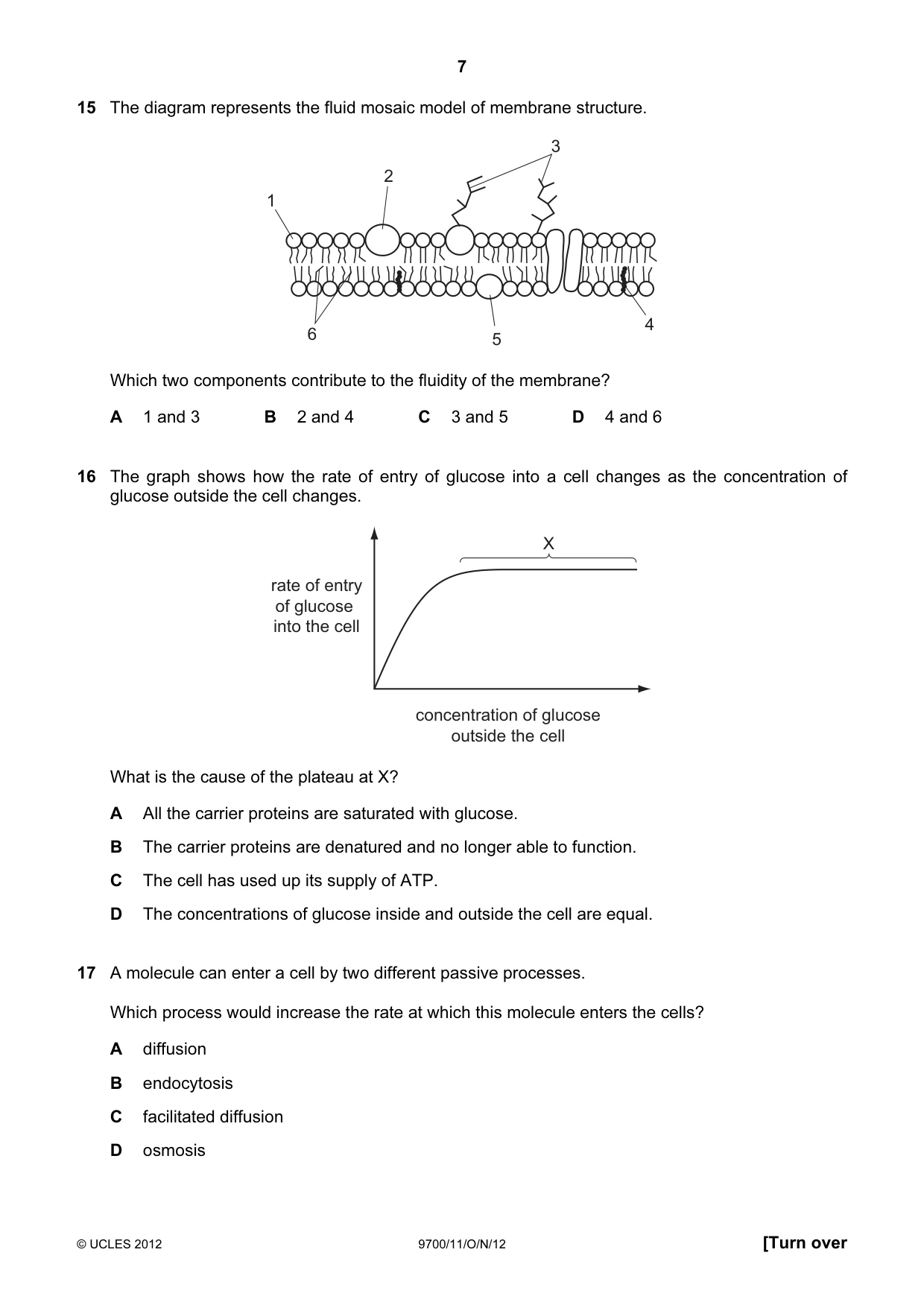 Cambridge A Level Biology 9700 2012 Oct/Nov Paper 1 · Variant 1 question paper, page 7 of 16
