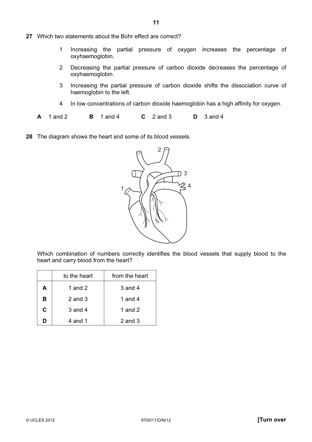 Cambridge A Level Biology 9700 2012 Oct/Nov Paper 1 · Variant 1 question paper, page 11 of 16