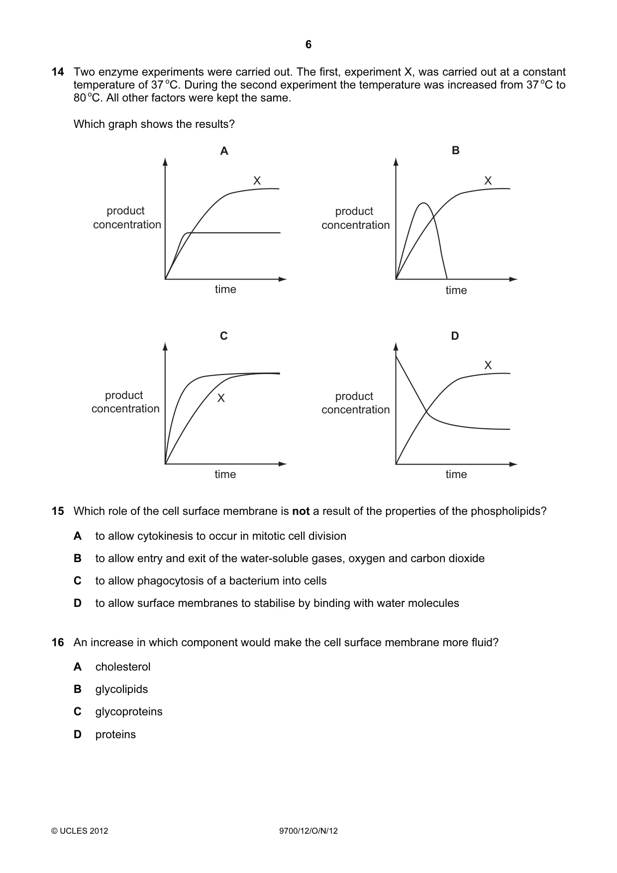 Cambridge A Level Biology 9700 2012 Oct/Nov Paper 1 · Variant 2 question paper, page 6 of 16