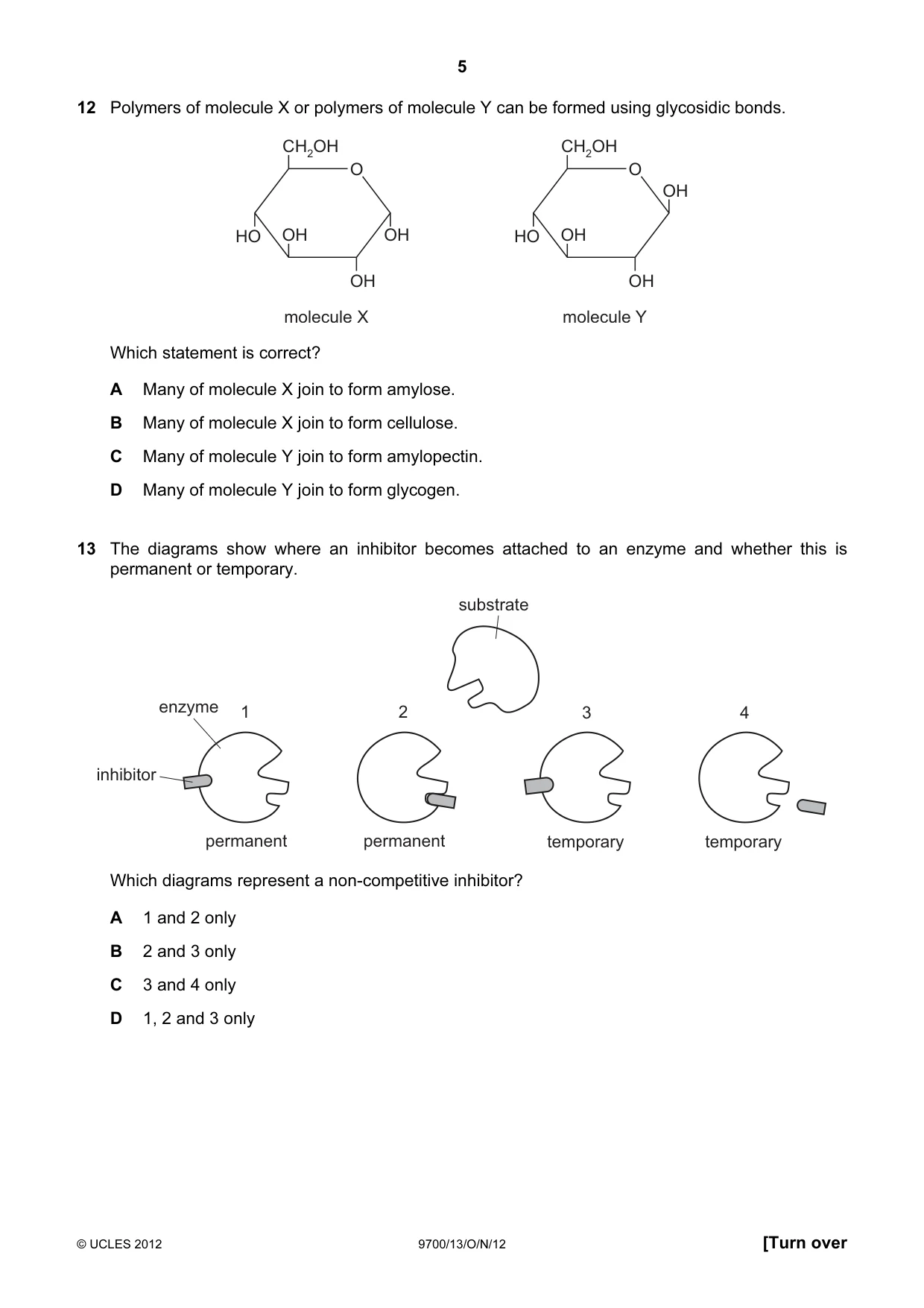 Cambridge A Level Biology 9700 2012 Oct/Nov Paper 1 · Variant 3 question paper, page 5 of 16