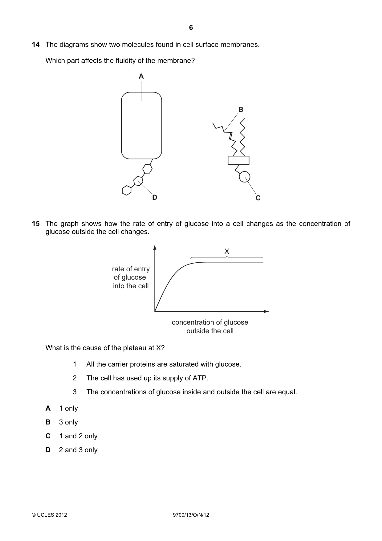 Cambridge A Level Biology 9700 2012 Oct/Nov Paper 1 · Variant 3 question paper, page 6 of 16