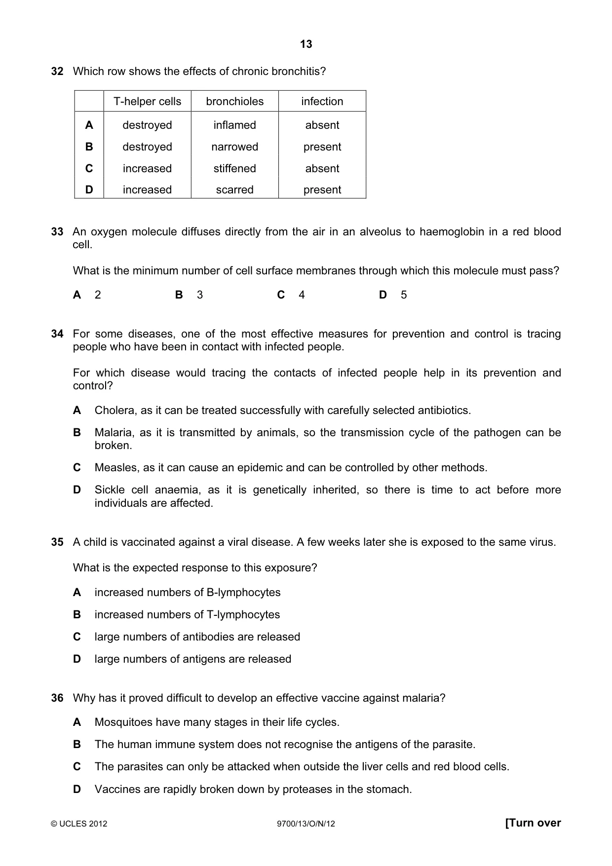 Cambridge A Level Biology 9700 2012 Oct/Nov Paper 1 · Variant 3 question paper, page 13 of 16