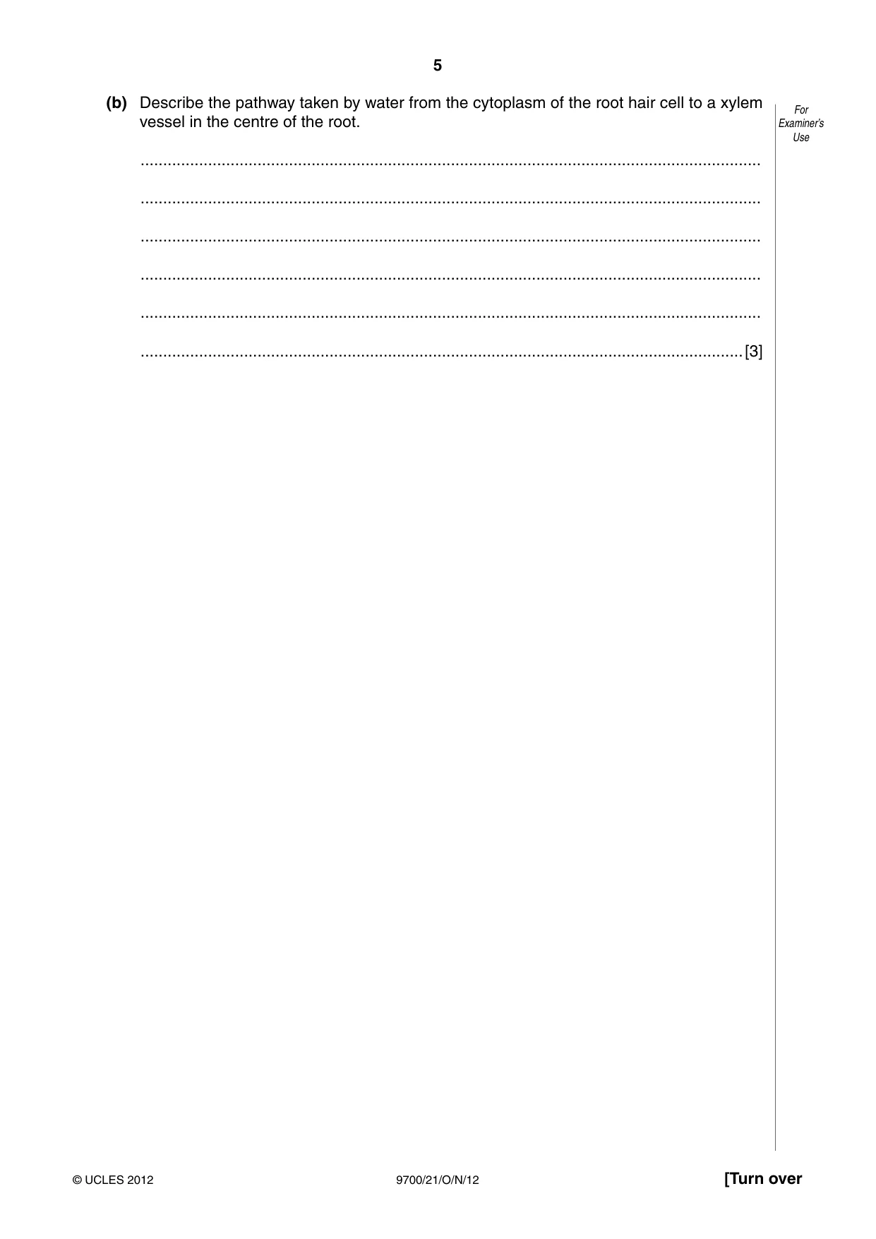 Cambridge A Level Biology 9700 2012 Oct/Nov Paper 2 · Variant 1 question paper, page 5 of 16