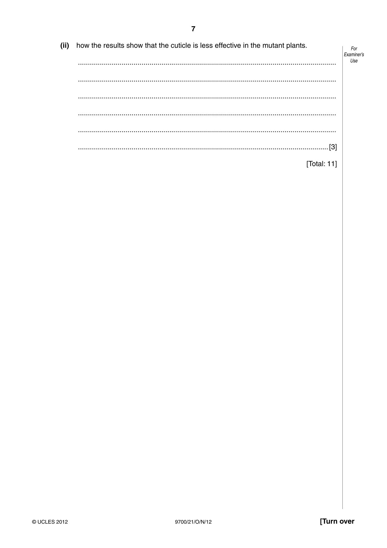 Cambridge A Level Biology 9700 2012 Oct/Nov Paper 2 · Variant 1 question paper, page 7 of 16