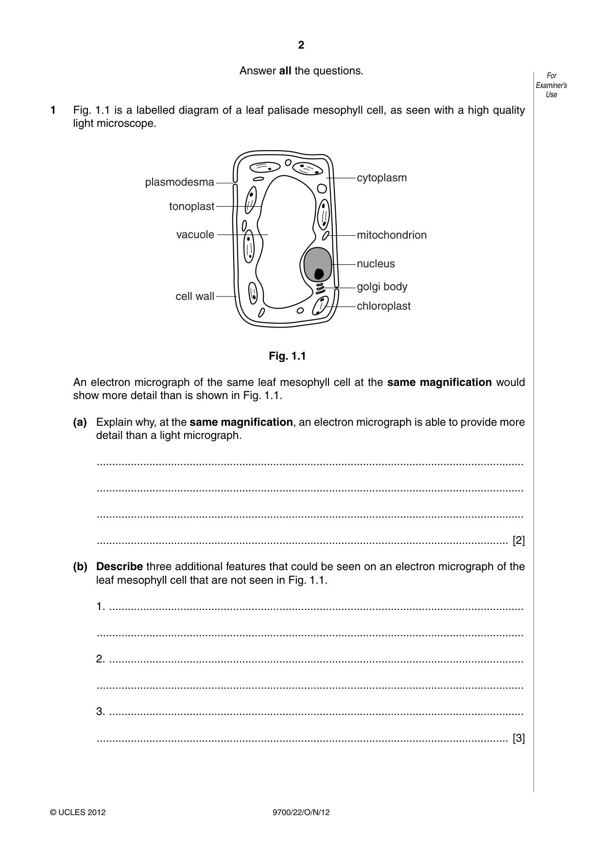 Cambridge A Level Biology 9700 2012 Oct/Nov Paper 2 · Variant 2 question paper, page 2 of 16
