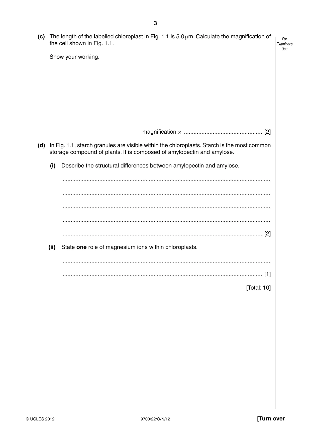 Cambridge A Level Biology 9700 2012 Oct/Nov Paper 2 · Variant 2 question paper, page 3 of 16