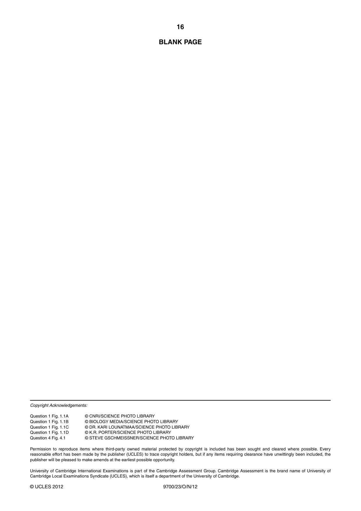 Cambridge A Level Biology 9700 2012 Oct/Nov Paper 2 · Variant 3 question paper, page 16 of 16