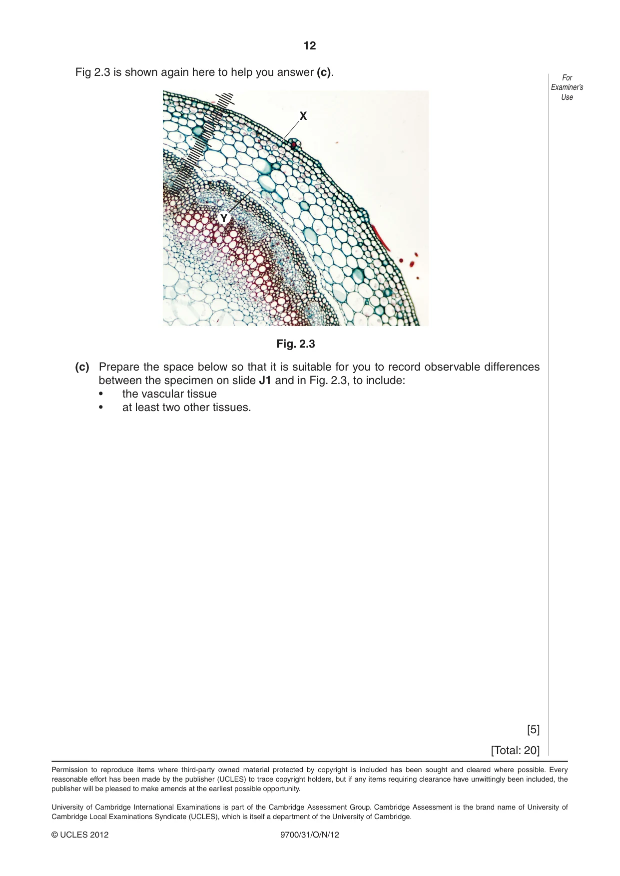 Cambridge A Level Biology 9700 2012 Oct/Nov Paper 3 · Variant 1 question paper, page 12 of 12