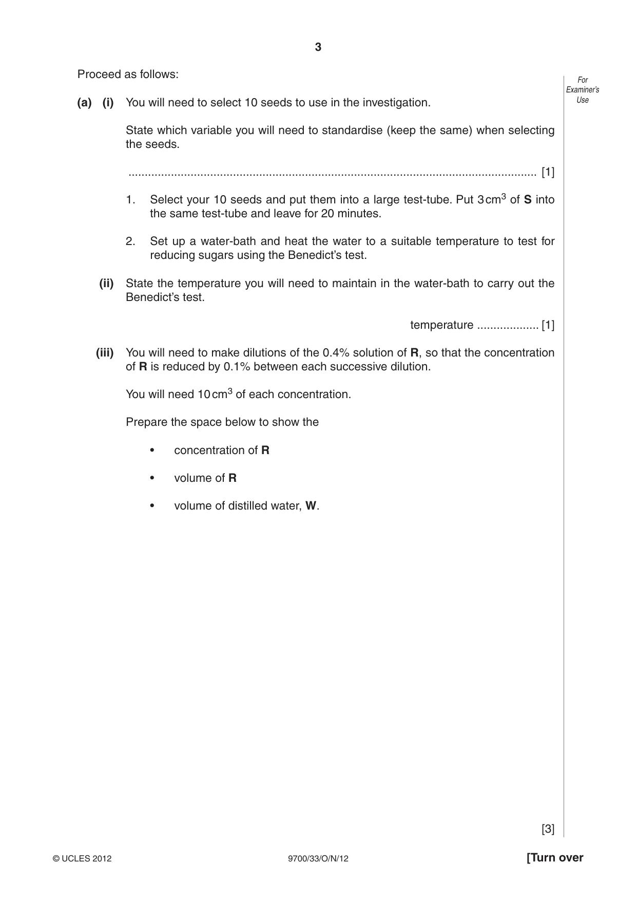 Cambridge A Level Biology 9700 2012 Oct/Nov Paper 3 · Variant 3 question paper, page 3 of 12
