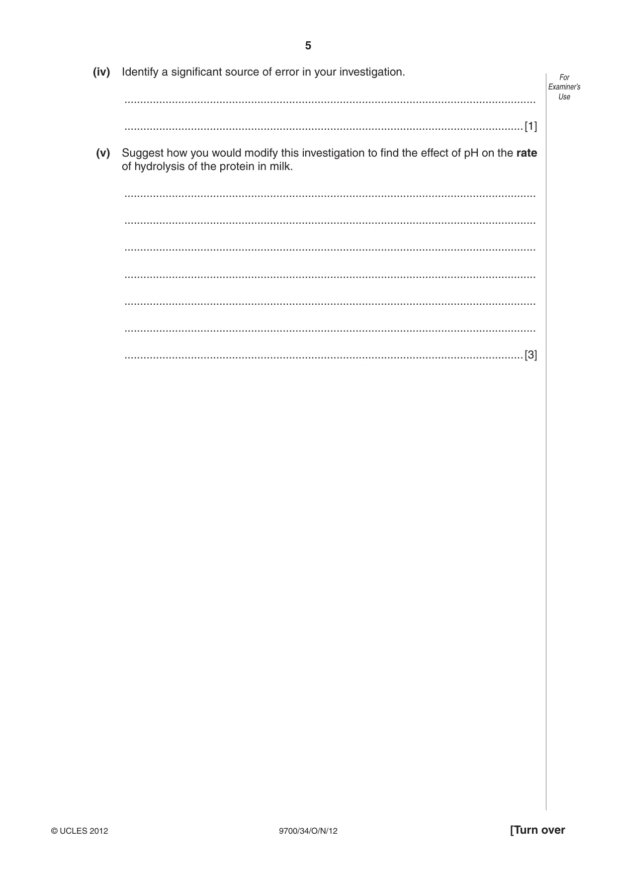Cambridge A Level Biology 9700 2012 Oct/Nov Paper 3 · Variant 4 question paper, page 5 of 12