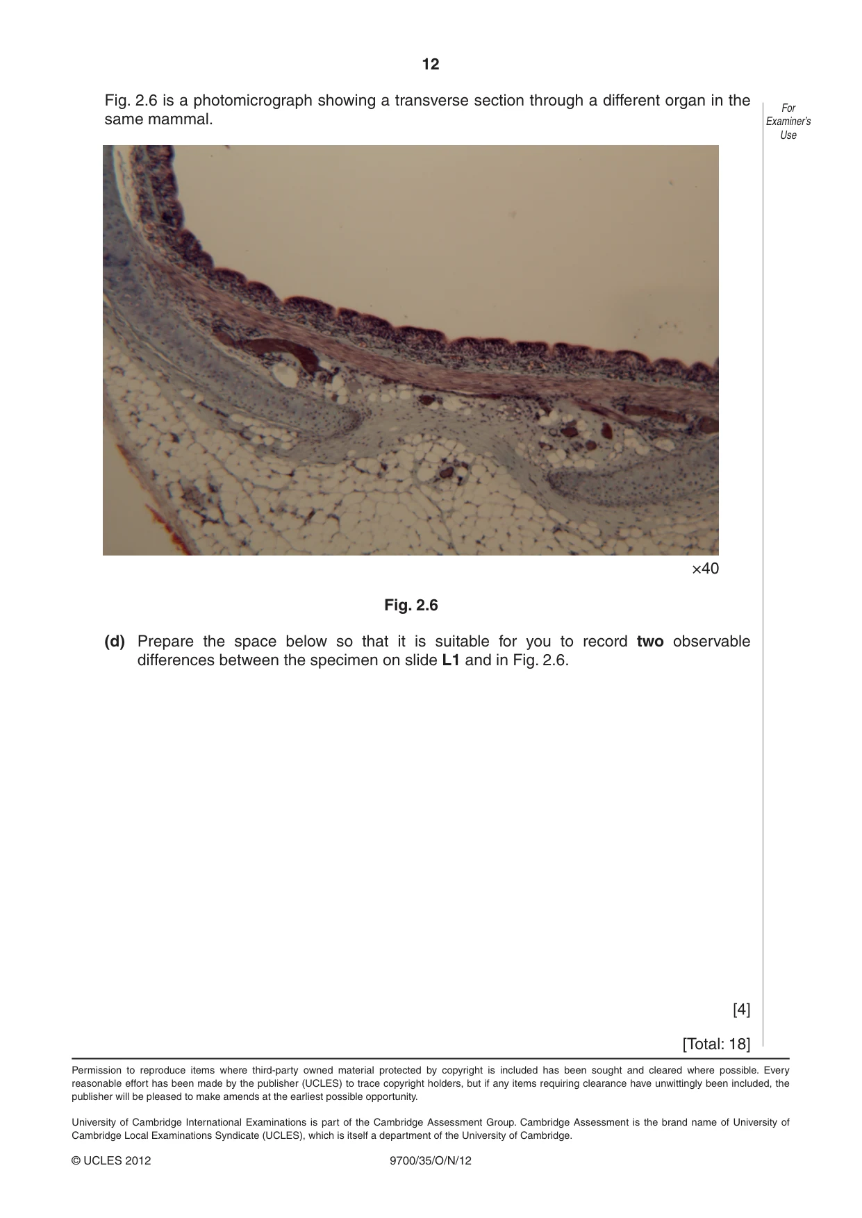 Cambridge A Level Biology 9700 2012 Oct/Nov Paper 3 · Variant 5 question paper, page 12 of 12