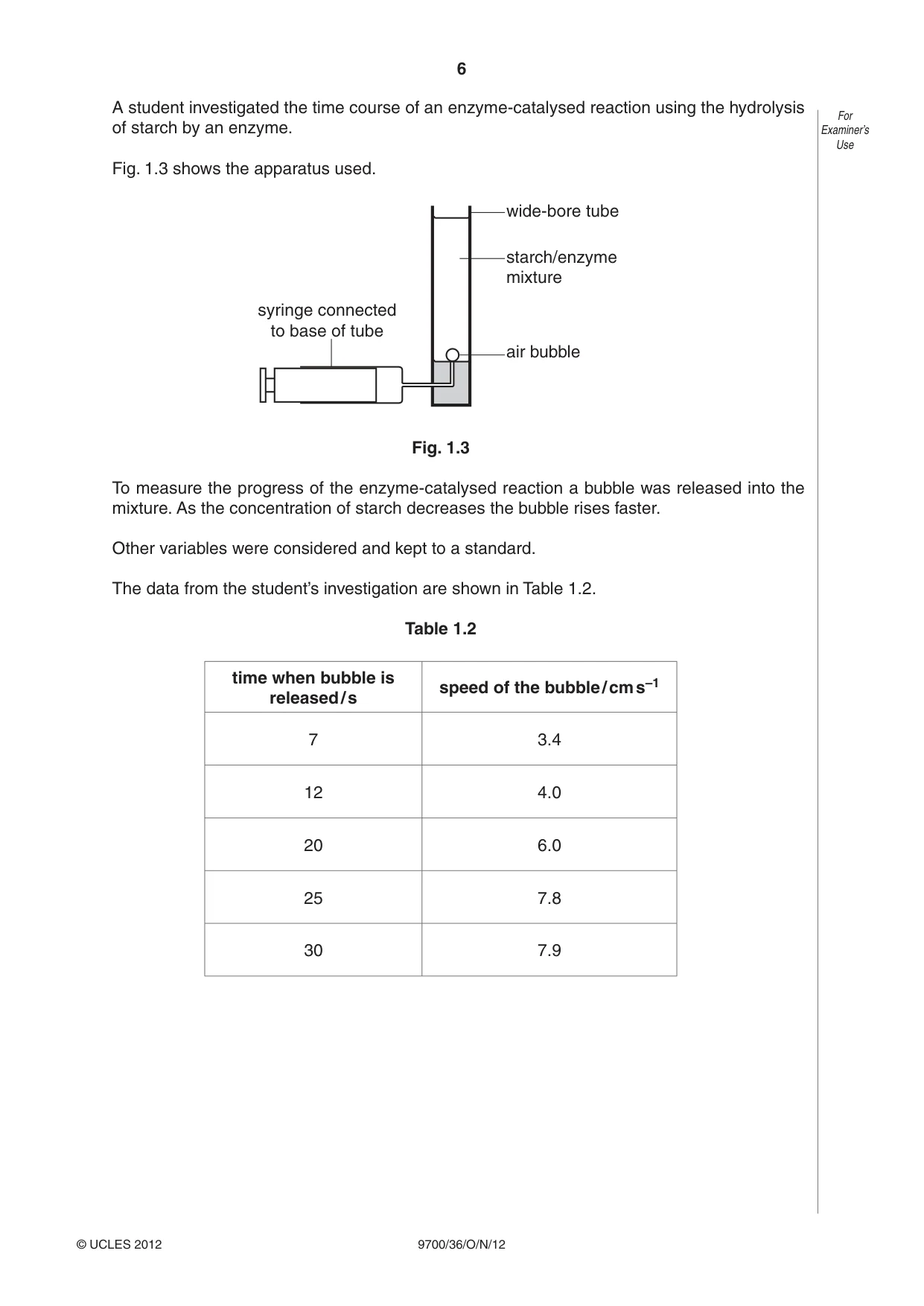Cambridge A Level Biology 9700 2012 Oct/Nov Paper 3 · Variant 6 question paper, page 6 of 12