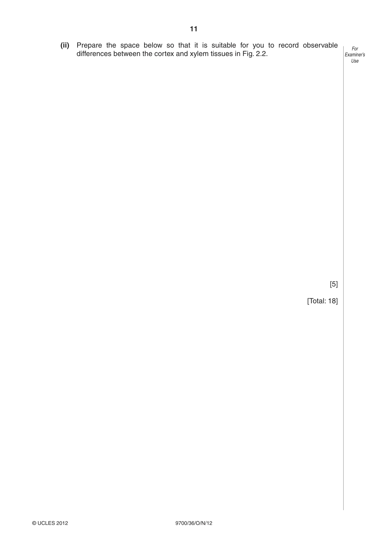 Cambridge A Level Biology 9700 2012 Oct/Nov Paper 3 · Variant 6 question paper, page 11 of 12