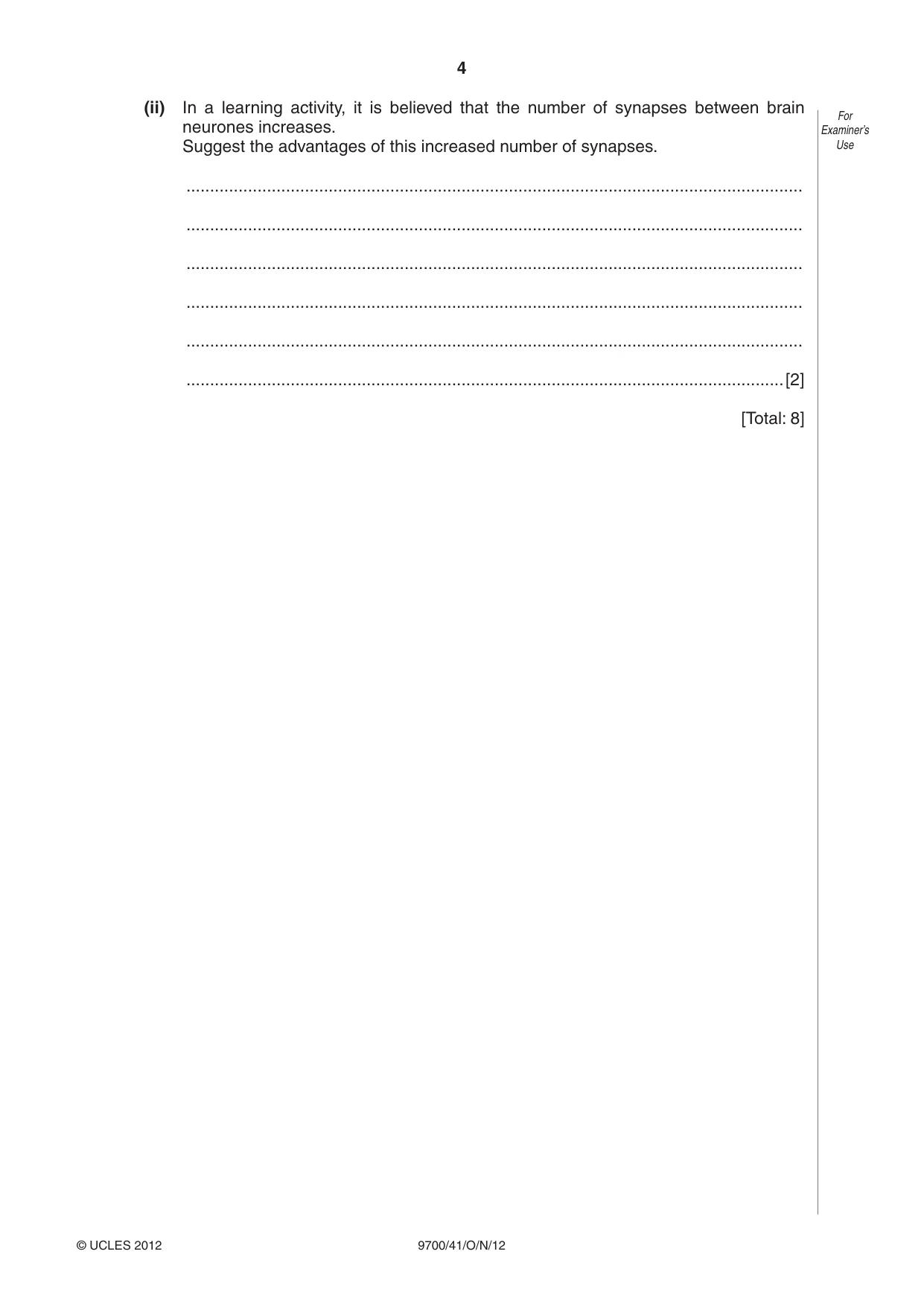 Cambridge A Level Biology 9700 2012 Oct/Nov Paper 4 · Variant 1 question paper, page 4 of 24