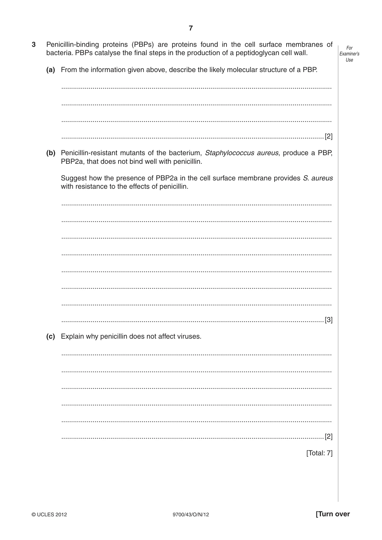 Cambridge A Level Biology 9700 2012 Oct/Nov Paper 4 · Variant 3 question paper, page 7 of 24