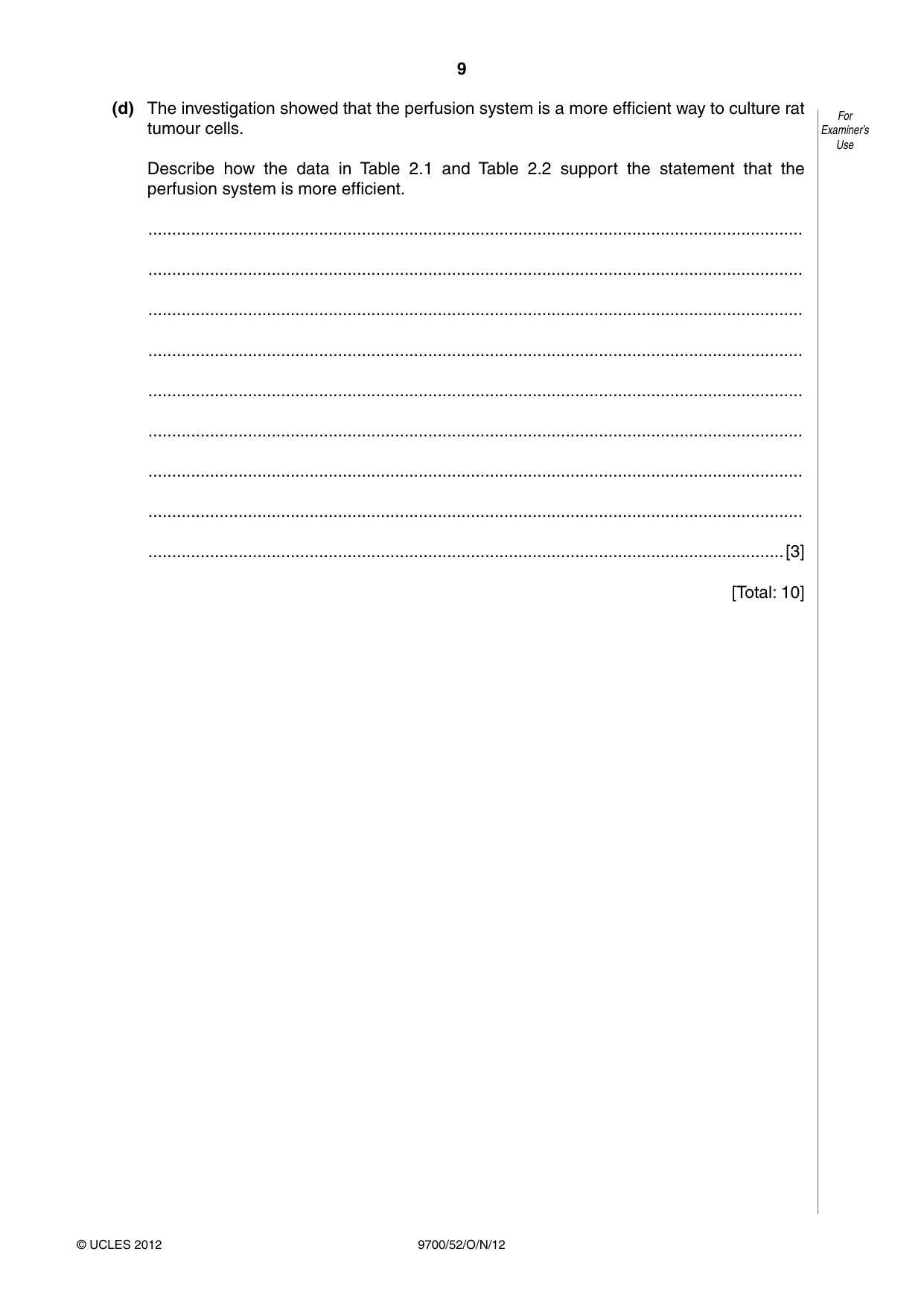 Cambridge A Level Biology 9700 2012 Oct/Nov Paper 5 · Variant 2 question paper, page 9 of 12