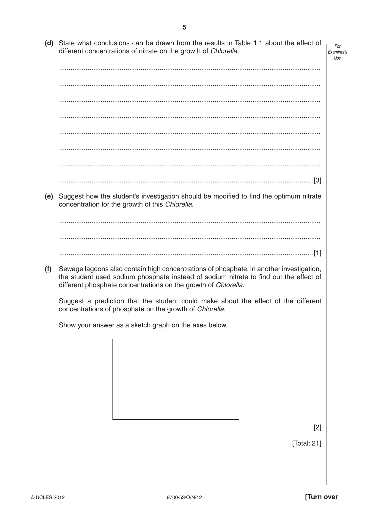 Cambridge A Level Biology 9700 2012 Oct/Nov Paper 5 · Variant 3 question paper, page 5 of 8