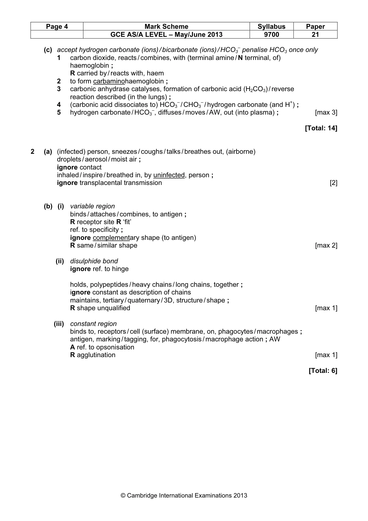 Mark scheme, page 4 of 8