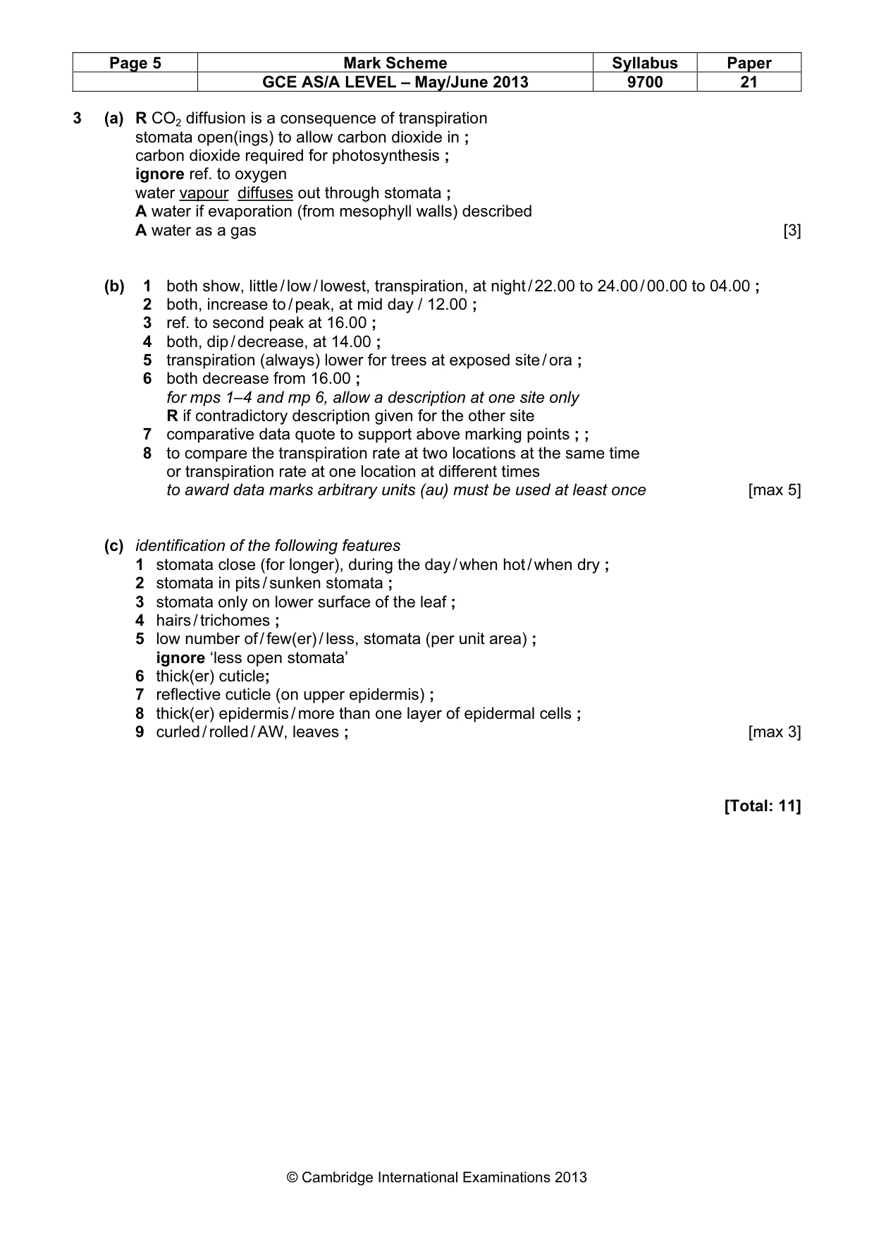 Mark scheme, page 5 of 8