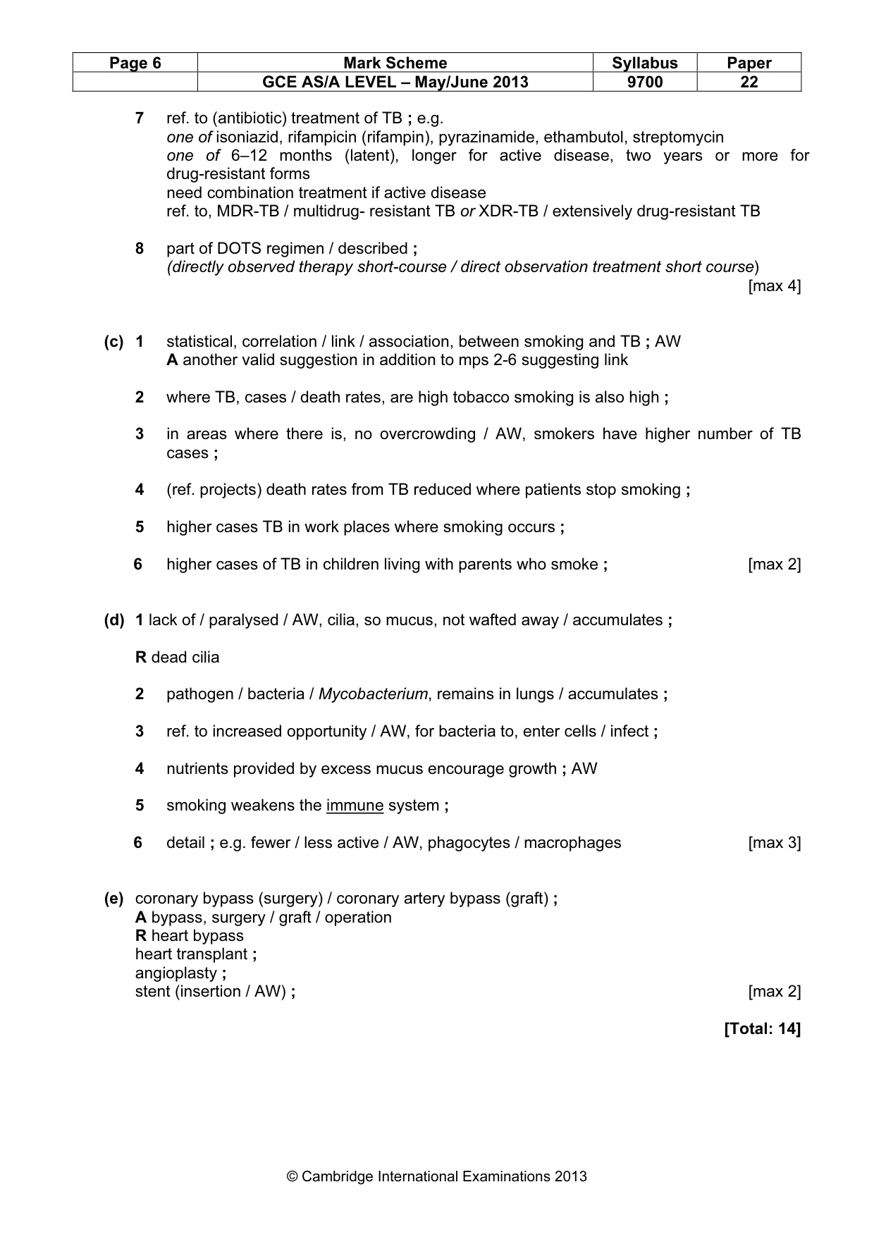 Mark scheme, page 6 of 10