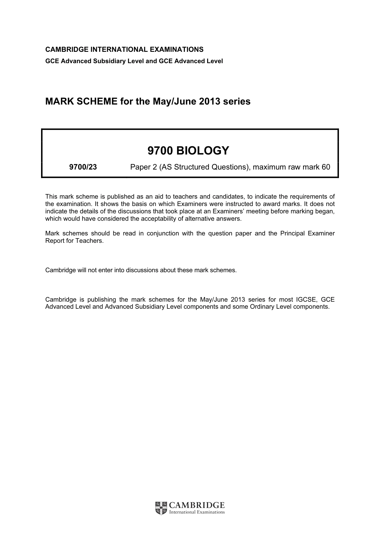 Mark scheme, page 1 of 7
