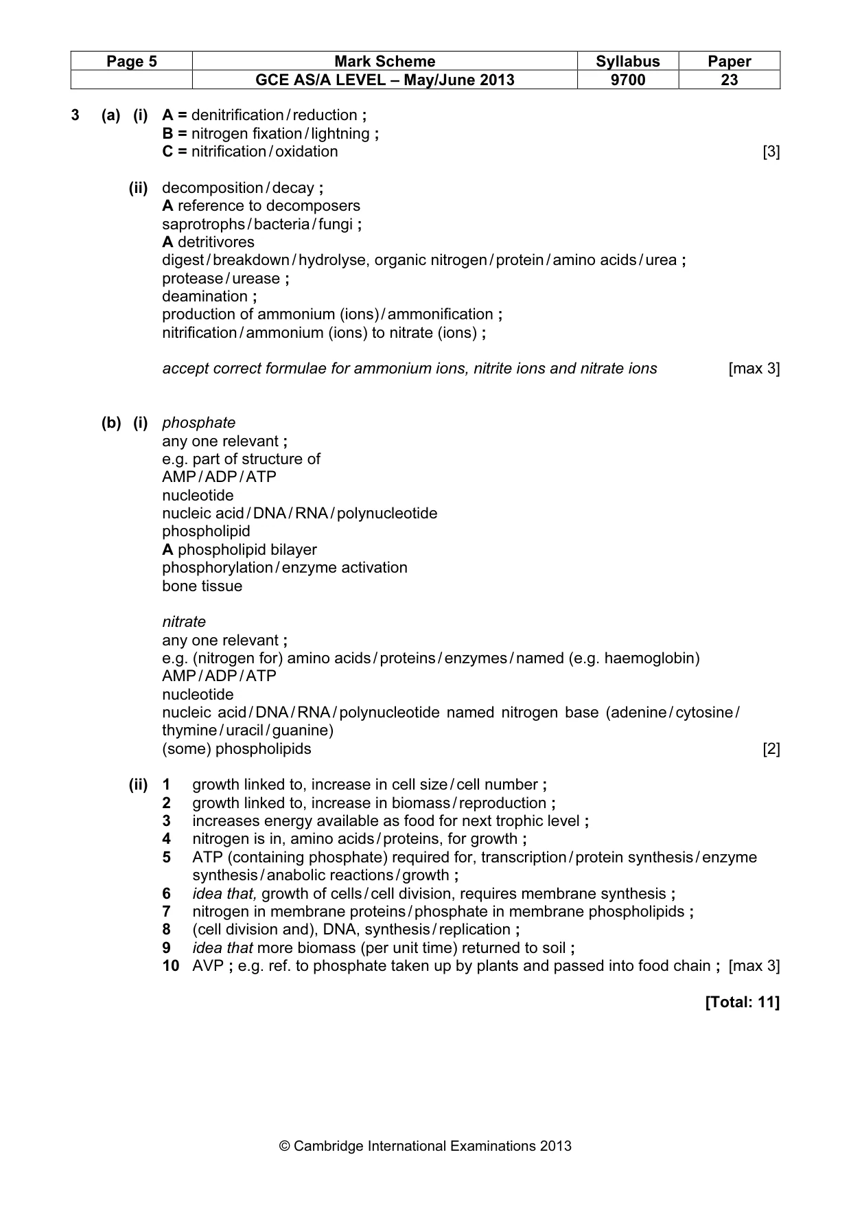 Mark scheme, page 5 of 7