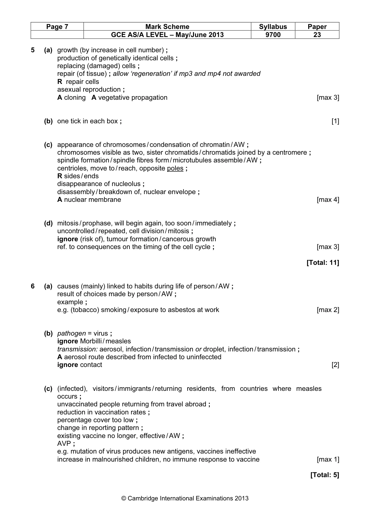 Mark scheme, page 7 of 7