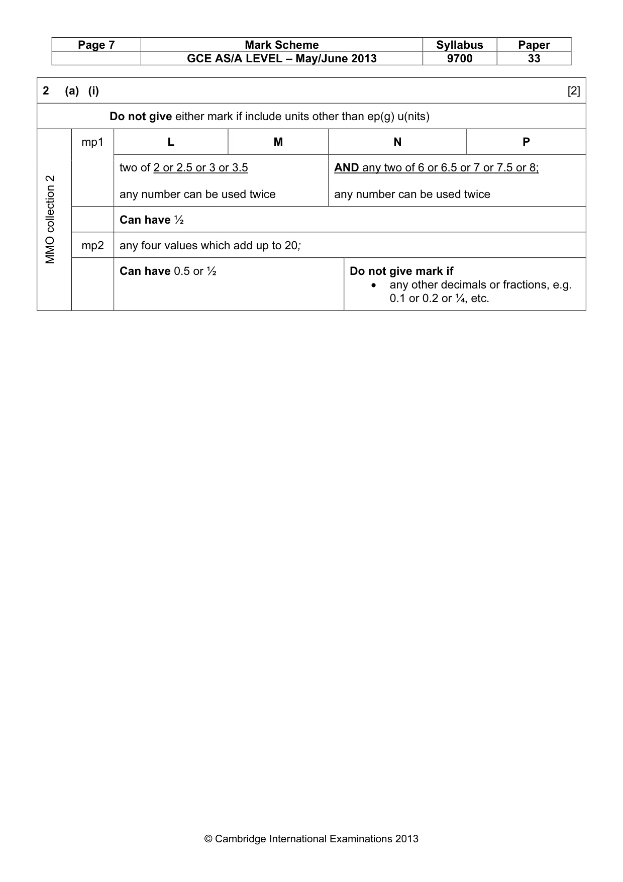 Mark scheme, page 7 of 12