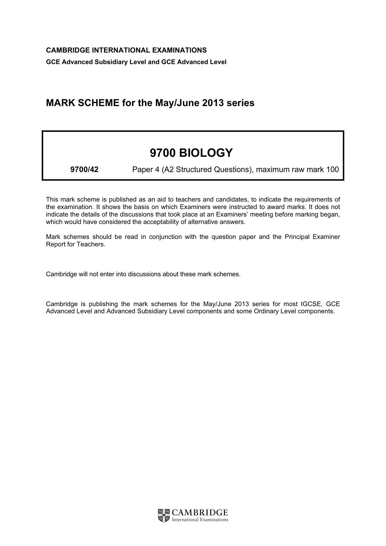 Mark scheme, page 1 of 13